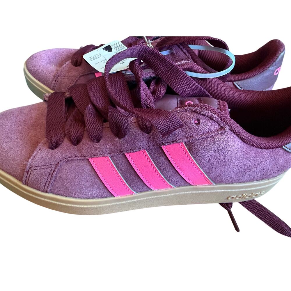NWT Adidas Grand Court Base Shoes Shadow Red / Lucid Pink 10 - Picture 4 of 9